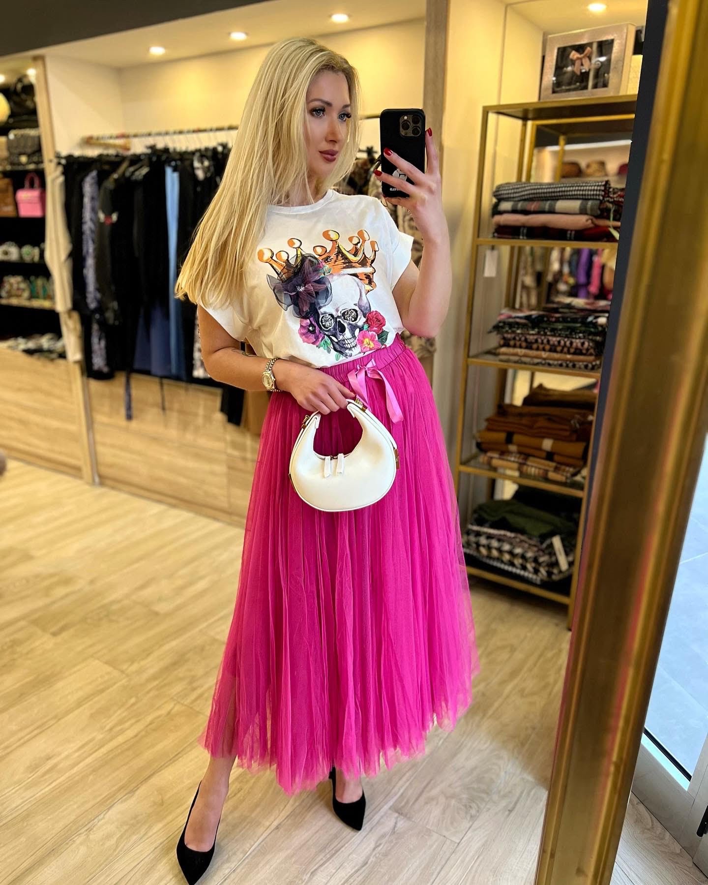 Fuchsia Tulle Skirt Queen s Lane by UNIQ